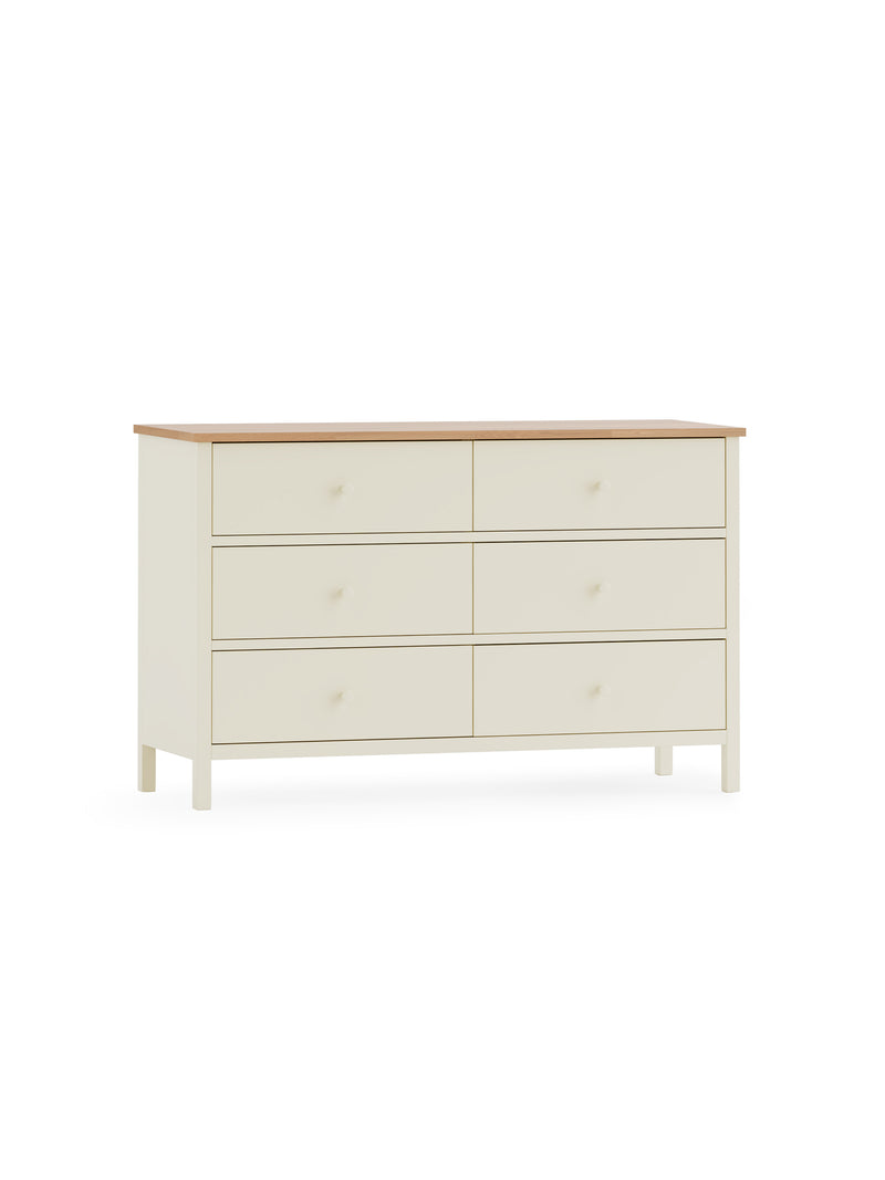 Coxmoor 6 Drawer Chest - Ivory And Oak