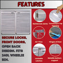 1.35m x 1.14m Large Grey Wooden Outdoor Garden Double Wheelie Bin Store Storage for 2 Bins