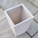 45cm Tall Plastic Slate Effect Garden Patio Planter In Stone