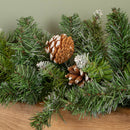 270cm (9ft) x 25cm Snow Tipped King Fir Christmas Garland with Pine Cones