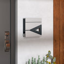 HOMCOM Modern Wall Mounted Post Box, Weatherproof Letterbox with Lock