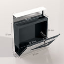 HOMCOM Modern Wall Mounted Post Box, Weatherproof Letterbox with Lock