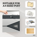 HOMCOM Modern Wall Mounted Post Box, Weatherproof Letterbox with Lock