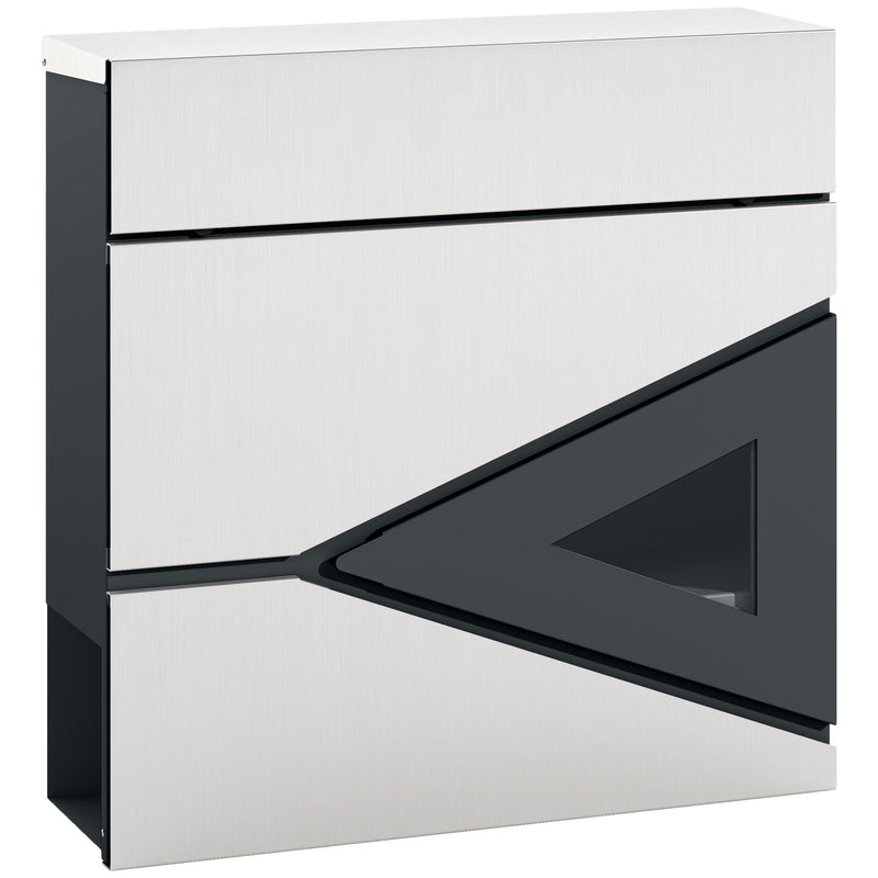 HOMCOM Modern Wall Mounted Post Box, Weatherproof Letterbox with Lock