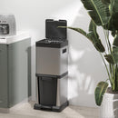 HOMCOM 20+14L Double Kitchen Bin, Pedal Bin With Soft-Close Lid, Silver