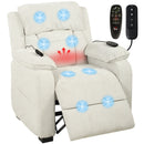 HOMCOM Power Recliner Chair with Massage and Heat, Spring Seat, Cream White