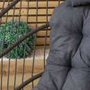 Samuel Alexander Grey Hanging Egg Chair With Stand Waterproof Cover And Cushions Steel Frame Rattan Outdoor Swing Chair Garden Seat Hammock Balcony Conservatory Furniture