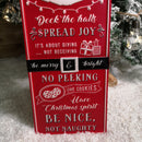 68cm Indoor Outdoor Red Metal Santa's Rules Sign Hanging Christmas Decoration