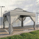 Outsunny 3 x 3.6 m Garden Gazebo with Shelves, UPF50+ Permanent Gazebo
