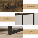 HOMCOM Modern Bedside Table, Nightstand with Drawer Shelf Rustic Brown