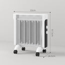 HOMCOM 2000W Panel Heater, Electric Space Heater For Home, White