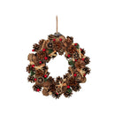 Winter Spice Hanging Christmas Wreath with Pine Cones Berries & Dried Fruit