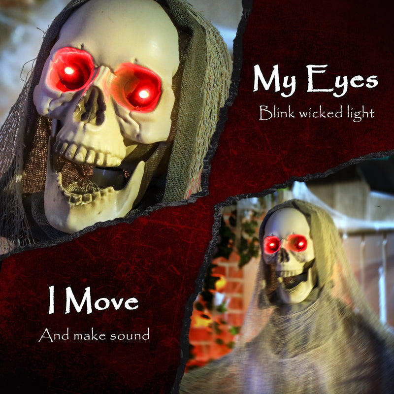 Outsunny 183 cm Life Size Scary Halloween Decorations, Battery Operated