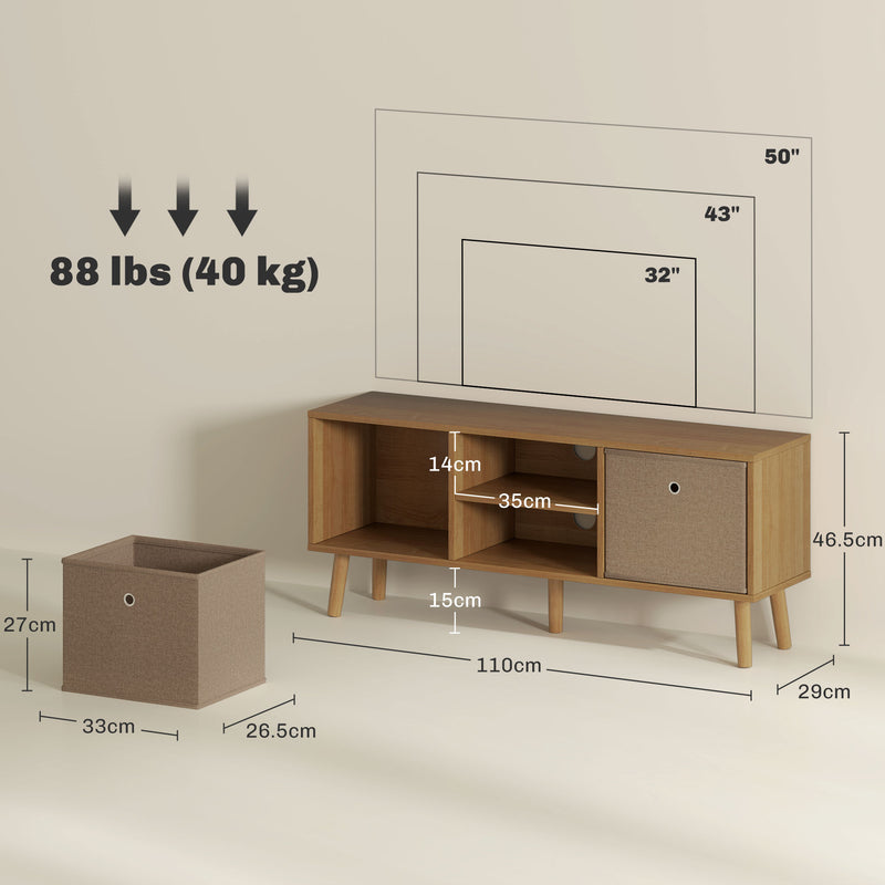 HOMCOM Modern TV Cabinet Stand w/ Shelves & Drawers