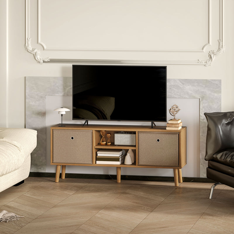 HOMCOM Modern TV Cabinet Stand w/ Shelves & Drawers