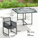 Outsunny Garden Dining Set, Outdoor Table and Chairs with Foldable Backrest