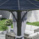 Outsunny 3x3(m) Hardtop Gazebo With Polycarbonate Roof & Sides, Grey