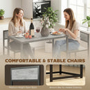 HOMCOM 3 Piece Dining Table Set With Metal Frame Charcoal Grey Wood-Effect