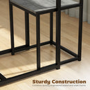 HOMCOM 3 Piece Dining Table Set With Metal Frame Charcoal Grey Wood-Effect
