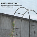 Outsunny 2.17m Steel Garden Arch with Double Gate, Garden Arbor Trellis, Black