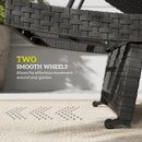 Outsunny PE Rattan Sun Lounger with 4-Level Adjustable Backrest