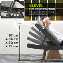 Outsunny PE Rattan Sun Lounger with 4-Level Adjustable Backrest
