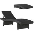 Outsunny PE Rattan Sun Lounger with 4-Level Adjustable Backrest