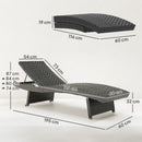 Outsunny PE Rattan Sun Lounger with 4-Level Adjustable Backrest