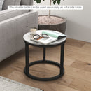 HOMCOM Glass Coffee Table Set of 2, Round Nest of Tables for Living Room