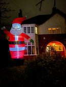 GIANT: 20ft (6m) Light up Christmas Inflatable Santa with Raised Arm & 28 LEDs