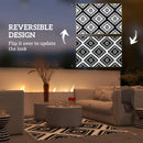 Outsunny Waterproof Outdoor Rug W/ LED String Light, 182 x 274cm, Black & White