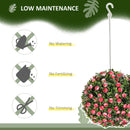 HOMCOM Set of 2 Artificial Plant Topiary Rose Balls, Faux Plants