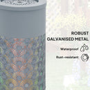 Outsunny Outdoor Waterfall Fountain Water Feature with LED, Light Grey