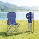 Outsunny Camping Chair Set of 2 Portable Folding Dark Blue