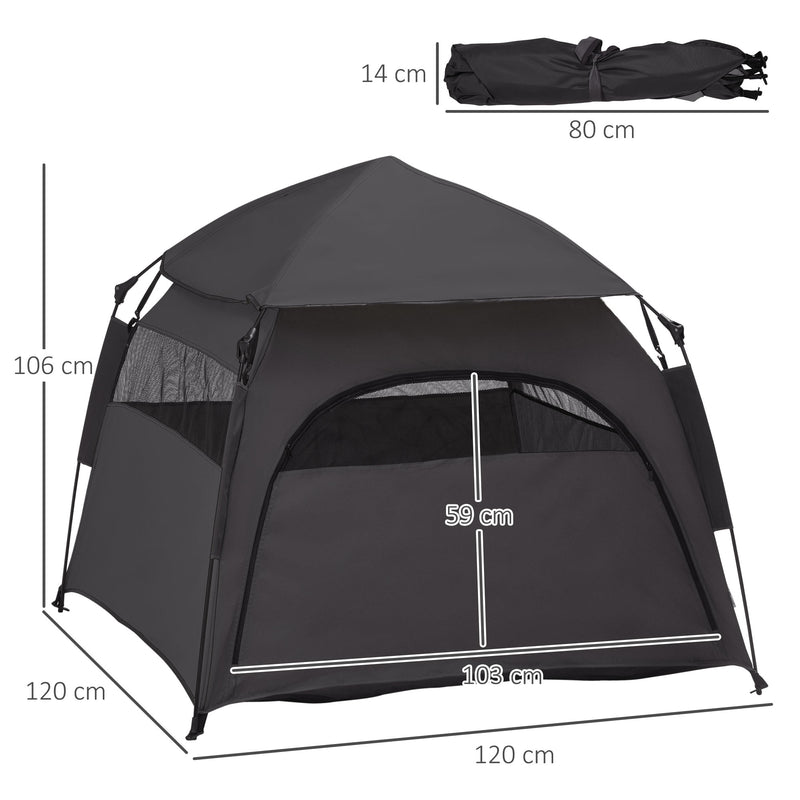 PawHut Foldable Dog Cat Tent With Waterproof Oxford Cloth, Carry Bag