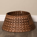 40/58cm Samuel Alexander Medium KD Plastic Wicker Rattan Woven Christmas Tree Skirt in Brown