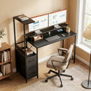 HOMCOM 147cm Gaming Desk With Charging Station And RGB Lights, Black
