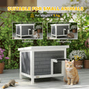 PawHut Outdoor Cat House Insulated Wooden Feral Cat Shelter w/ Openable Roof