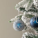 Set of 9 Shatterproof Deluxe Glitter Christmas Tree Baubles in Midnight Blue