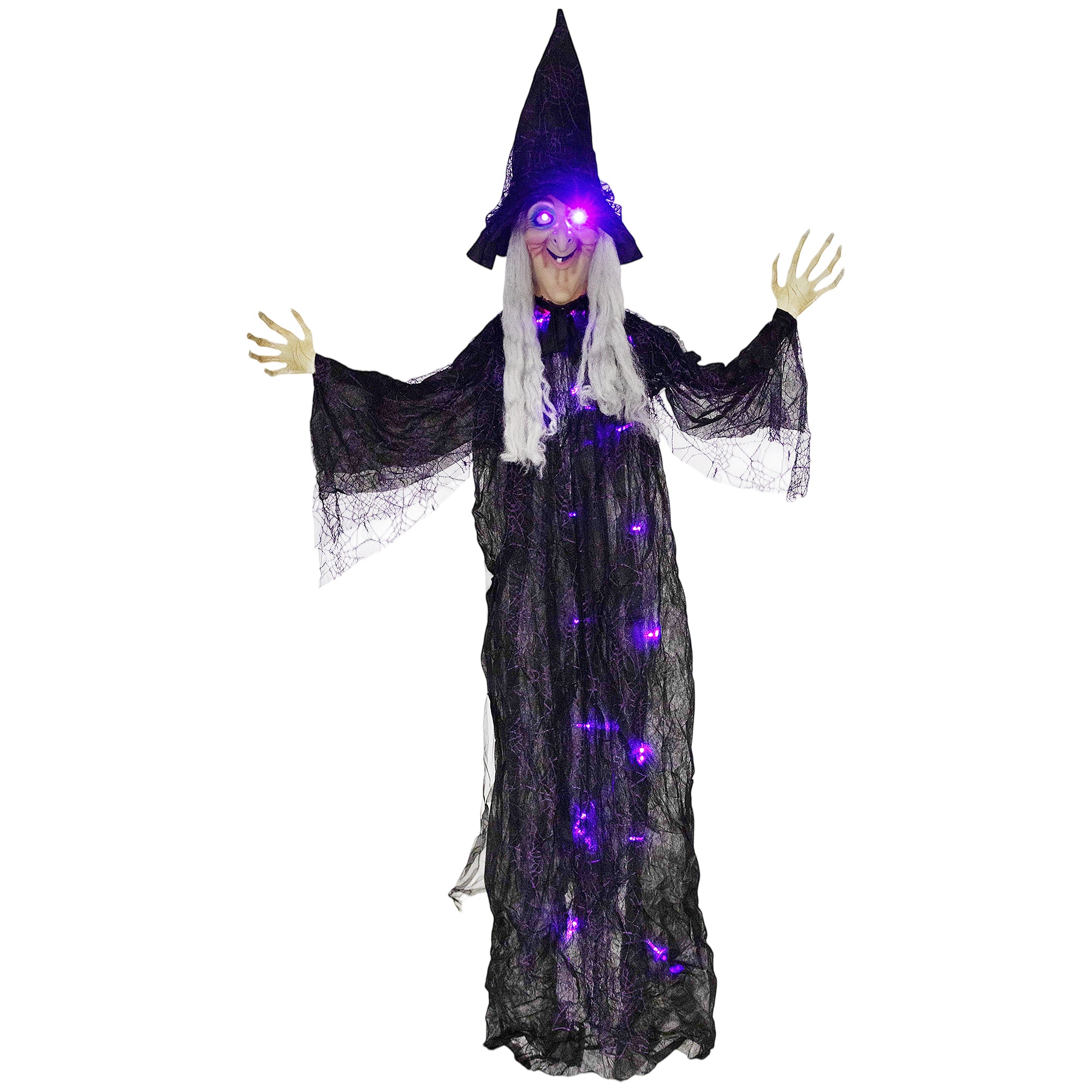 Outsunny Voice Activated Halloween Animatronics Witch, Battery Operate