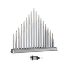 34cm Battery Operated Light up Christmas Candlebridge in Silver with Warm White LEDs
