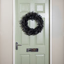50cm Plain Black Tipped Hanging Christmas & Halloween Artificial Wreath