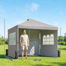 Outsunny Pop Up Gazebo Waterproof Height Adjustable 3 x 3 (m) Grey