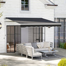 Outsunny Garden Sun Shade Canopy Retractable Awning, 2.5 x 2m