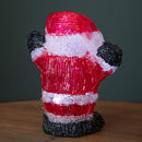 16cm Battery Operated Light up Christmas Ice Santa with 12 Cool White LEDs