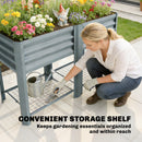 Outsunny Raised Garden Bed with Storage Shelf 120x55cm Grey