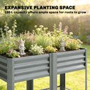 Outsunny Raised Garden Bed with Storage Shelf 120x55cm Grey