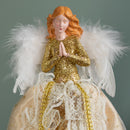 25cm Christmas Angel Tree Topper Decoration with Feather Wings in Gold