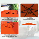 Outsunny 3 m Cantilever Parasol with Cross Base, Crank Handle, 6 Ribs