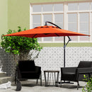 Outsunny 3 m Cantilever Parasol with Cross Base, Crank Handle, 6 Ribs